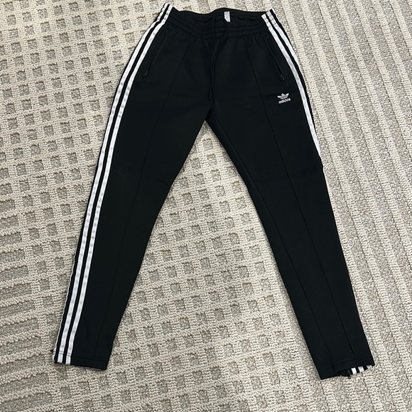 Adidas Black and White Joggers with Tapered Fit - Picture 1 of 3